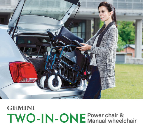 GEMINI TWO-IN-ONE Power chair &  Manual wheelchair