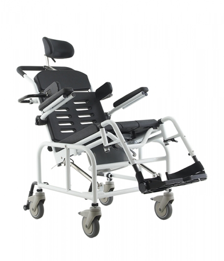 Tilt-in-space shower chair